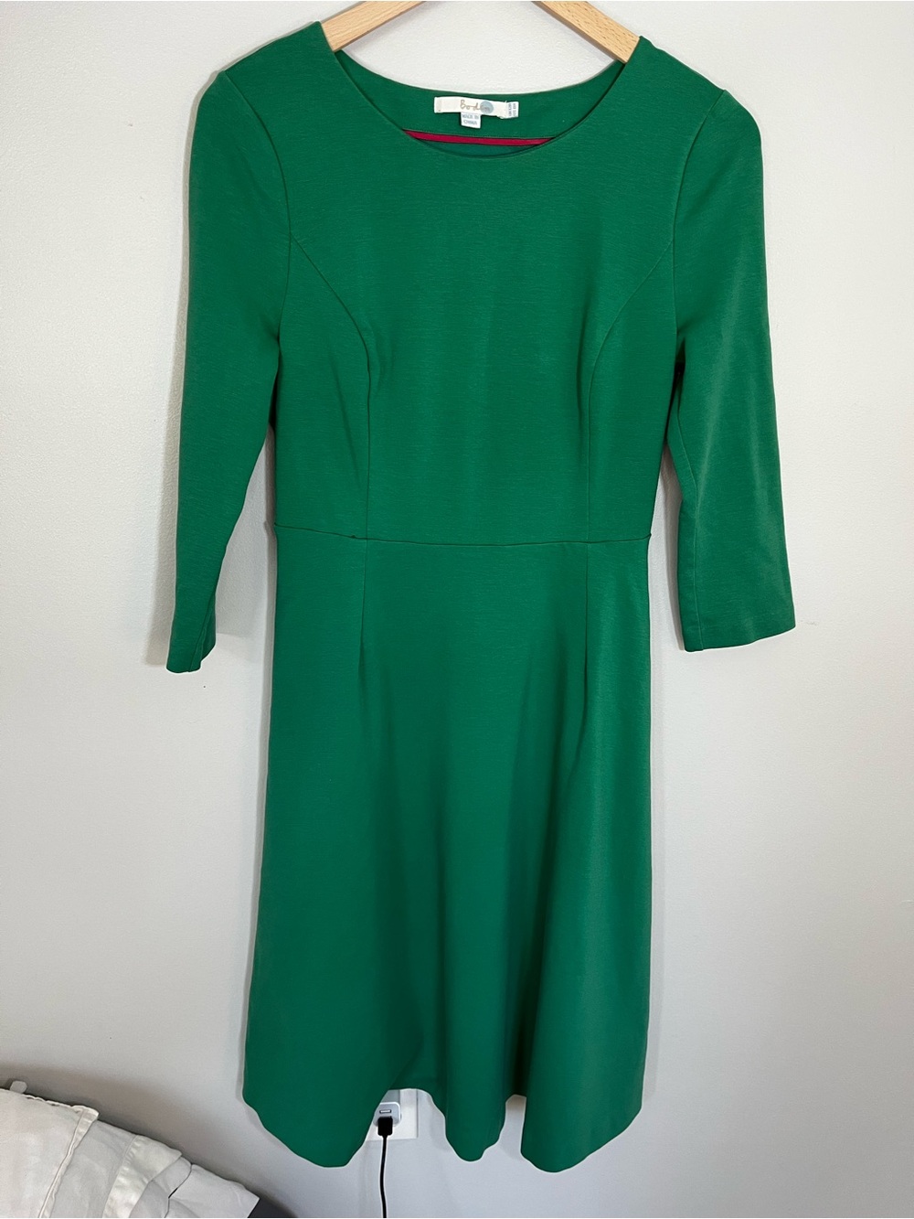 Boden Green Fit-and-Flare Skater Dress Women’s 8